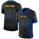 Personalized Black Yellow Mesh Football Jersey - Drift Style Fashion Jersey Personalized Black Royal-Yellow Mesh Drift Fashion