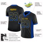 Custom Name Number Black Yellow Mesh Fashion Football Jersey - Personalized Drift Team Jersey Personalized Black Royal-Yellow