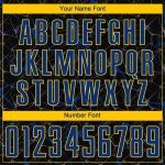 Personalized Black Yellow Soccer Uniform Jersey - Royal Sublimation Design Personalized Black Royal-Yellow Sublimation Soccer