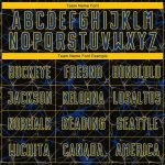 Personalized Black Yellow Soccer Uniform Jersey - Royal Sublimation Design Personalized Black Royal-Yellow Sublimation Soccer