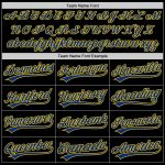 Custom Name and Number Unisex Softball Jersey - Personalized Black Royal-Yellow Two-Button Design Personalized Black Royal-Yellow