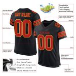 Personalized Black Scarlet Gold Authentic Football Jersey - Custom Mesh Design Personalized Black Scarlet-Gold Mesh Authentic