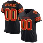 Personalized Black Scarlet Gold Authentic Football Jersey - Custom Mesh Design Personalized Black Scarlet-Gold Mesh Authentic