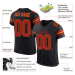 Custom Name Number Black Scarlet-Gold Mesh Football Jersey - Personalized Authentic Team Jersey Personalized Black Scarlet-Gold