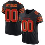 Personalized Scarlet Gold Mesh Football Jersey for Men Women - Black 3 Personalized Black Scarlet-Gold Mesh Football Jersey