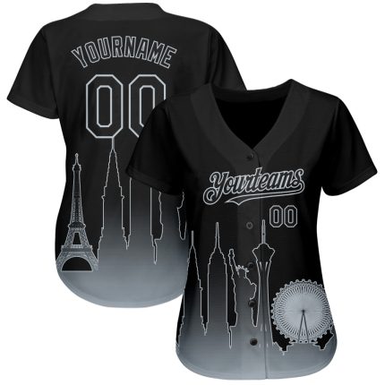Personalized 3D Las Vegas City Edition Black Silver Fashion Baseball Jersey Personalized Black Silver 3D Las Vegas City Edition