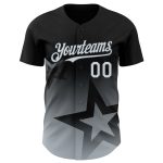 Custom Name and Number Personalized Baseball Jersey Black Silver 3D Twinkle Star Gradient Design Personalized Black Silver