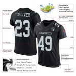Personalized Black Silver Football Jersey - Custom Mesh Sports Apparel Personalized Black Silver Mesh Football Jersey