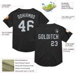 Custom Personalized Black Silver Mesh Baseball Jersey - Throwback Style Personalized Black Silver Mesh Throwback Baseball