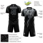 Custom Black Silver Soccer Jersey - Personalized Sublimation Uniform Personalized Black Silver Sublimation Soccer Uniform