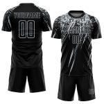 Custom Black Silver Soccer Jersey - Personalized Sublimation Uniform Personalized Black Silver Sublimation Soccer Uniform