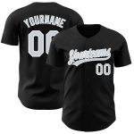 Personalized Black Silver White Baseball Jersey Custom Name and Number Personalized Black Silver-White Baseball Jersey