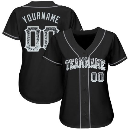 Custom Black and Silver Drift Fashion Baseball Jersey for Men and Women Personalized Black Silver-White Drift Fashion Baseball