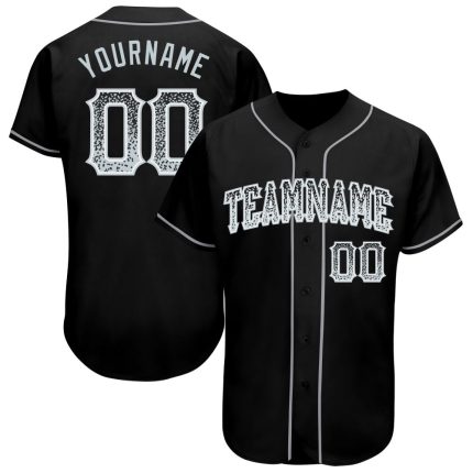 Custom Black and Silver Drift Fashion Baseball Jersey for Men and Women Personalized Black Silver-White Drift Fashion Baseball
