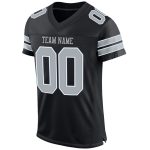 Custom Name and Number Authentic Football Jersey - Personalized Black Silver-White Mesh Team Jersey Personalized Black Silver-White