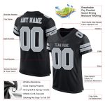 Custom Name and Number Authentic Football Jersey - Personalized Black Silver-White Mesh Team Jersey Personalized Black Silver-White