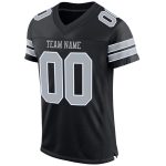 Personalized Black White Silver Mesh Football Jersey for Men and Women Personalized Black Silver-White Mesh Football Jersey