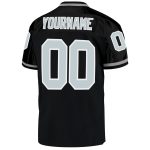 Personalized Black Silver White Throwback Football Jersey - Custom Mesh Design Personalized Black Silver-White Mesh Throwback