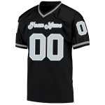 Personalized Black Silver White Throwback Football Jersey - Custom Mesh Design Personalized Black Silver-White Mesh Throwback