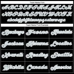 Personalized Black Silver White Throwback Football Jersey - Custom Mesh Design Personalized Black Silver-White Mesh Throwback