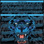 Custom Name Number Authentic Baseball Jersey, Personalized 3D Panther Design, Black Sky Blue Pattern Personalized Black Sky
