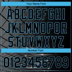 Custom Name and Number 3D Pattern Billiards Polo Shirt in Black and Sky Blue - Personalized Performance Apparel Personalized