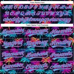 Personalized Hawaii Palm Trees Baseball Jersey - Black Sky Blue Hot Pink 3D Design Personalized Black Sky Blue-Hot Pink 3D