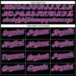 Custom Authentic Baseball Jersey - Personalized Black Sky Blue Pink with Name and Number Personalized Black Sky Blue-Pink