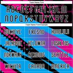 Custom Sublimation Volleyball Jersey with Personalized Name & Number - Black Sky Blue Pink Geometric Design Personalized