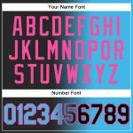 Custom Name Number Unisex Softball Jersey - Personalized Black Sky Blue Pink Gradient Fashion Two-Button Design Personalized