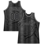 Custom Name & Number Personalized 3D Black Snakeskin Pattern Basketball Jersey Black-Gray Authentic Team Uniform Personalized
