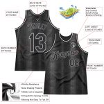 Custom Name & Number Personalized 3D Black Snakeskin Pattern Basketball Jersey Black-Gray Authentic Team Uniform Personalized