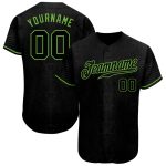 Personalized 3D Black-Neon Green Baseball Jersey - Custom Snakeskin Design Personalized Black Snakeskin Black-Neon Green