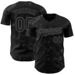 Personalized 3D Pattern Black Gray Authentic Baseball Jersey Custom Team Name & Number Personalized Black Steel Gray 3D Pattern