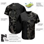 Personalized 3D Skull Baseball Jersey for Men in Black Steel Gray - Fashion Sportswear Personalized Black Steel Gray 3D Skull
