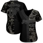 Personalized 3D Skull Baseball Jersey for Men in Black Steel Gray - Fashion Sportswear Personalized Black Steel Gray 3D Skull