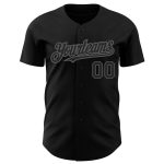 Custom Black Steel Gray Baseball Jersey with Personalized Name & Number - Authentic Team Apparel Personalized Black Steel
