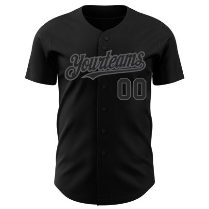 Custom Black Steel Gray Baseball Jersey with Personalized Name & Number - Authentic Team Apparel Personalized Black Steel