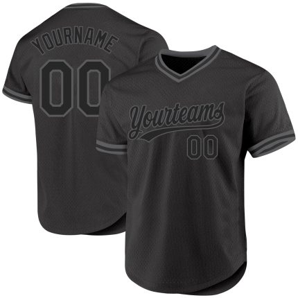 Custom Name & Number Black Gray Throwback Baseball Jersey - Personalized Authentic Team Jersey Personalized Black Steel Gray