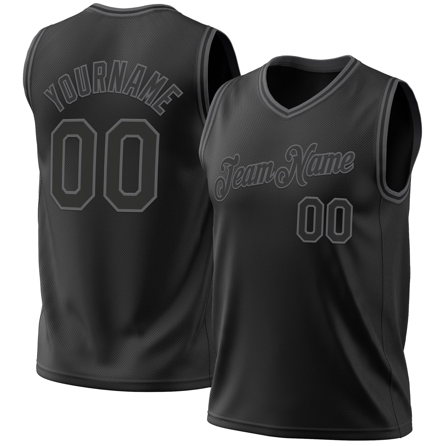 Personalized Authentic Basketball Jersey - Black Steel Gray Throwback Style Personalized Black Steel Gray Authentic Throwback