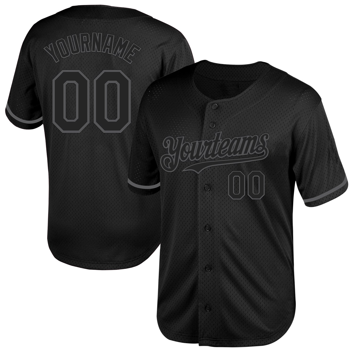 Custom Name and Number Black Mesh Throwback Baseball Jersey - Personalized Authentic Team Gear Personalized Black Steel Gray