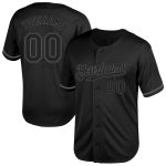 Personalized Black Gray Mesh Throwback Baseball Jersey for Men and Women Personalized Black Steel Gray Mesh Throwback Baseball