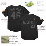 Personalized Black Gray Steel Mesh Throwback Baseball Jersey for Men Personalized Black Steel Gray Mesh Throwback Baseball