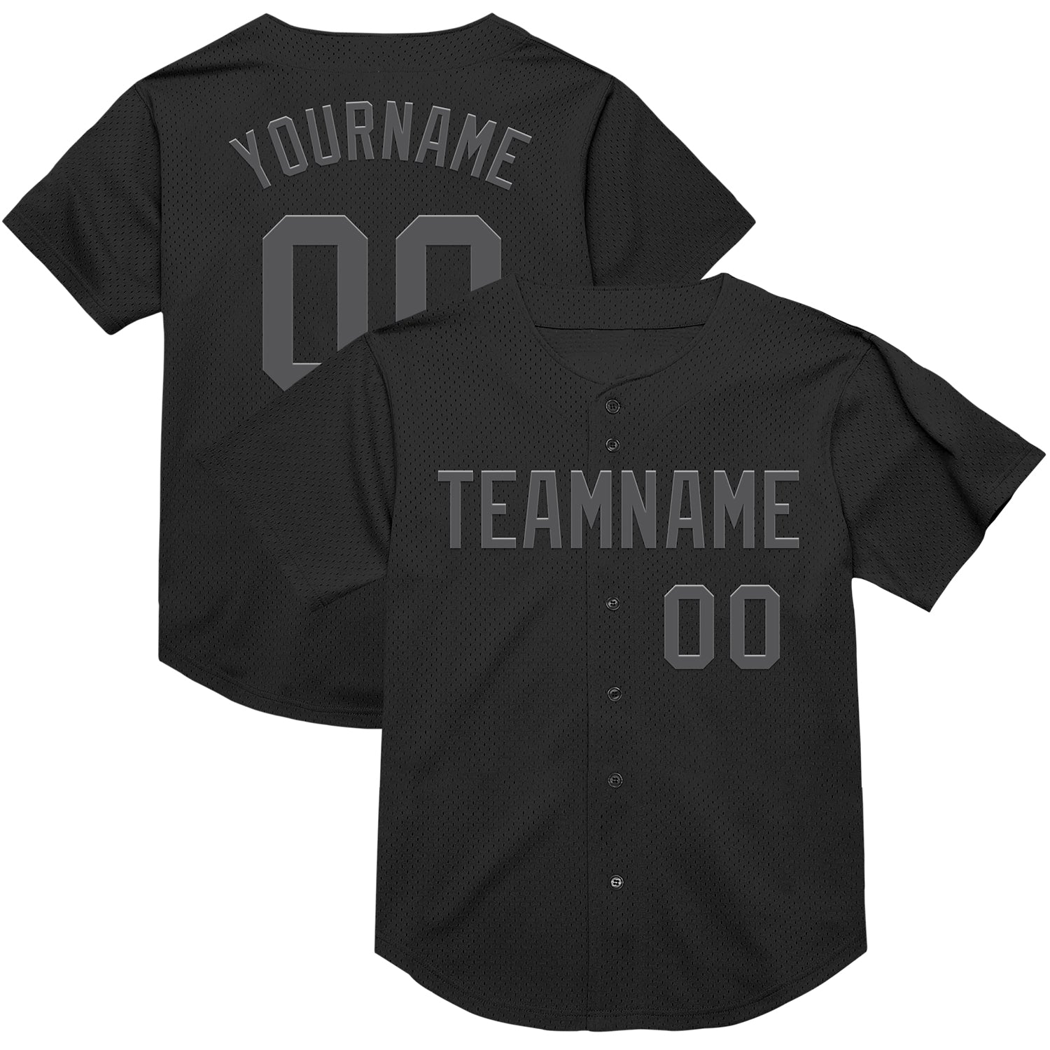 Personalized Black Gray Steel Mesh Throwback Baseball Jersey for Men Personalized Black Steel Gray Mesh Throwback Baseball