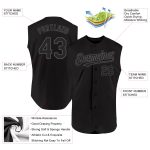 Personalized Black Steel Gray Sleeveless Baseball Jersey for Men and Women Personalized Black Steel Gray Sleeveless Baseball