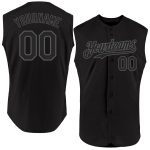Personalized Black Steel Gray Sleeveless Baseball Jersey for Men and Women Personalized Black Steel Gray Sleeveless Baseball