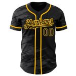 Personalized Black Gray Ink Splash Gold Baseball Jersey for Men and Women Personalized Black Steel Gray Splash Ink Gold Baseball