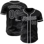 Personalized Black Steel Gray Ink Splash Baseball Jersey - Custom Sports Apparel Personalized Black Steel Gray Splash Ink