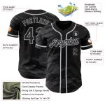 Personalized Black Steel Gray Ink Splash Baseball Jersey - Custom Sports Apparel Personalized Black Steel Gray Splash Ink