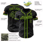 Custom Neon Green Baseball Jersey with Black Steel Gray Ink - Personalize Team Name and Number Personalized Black Steel Gray